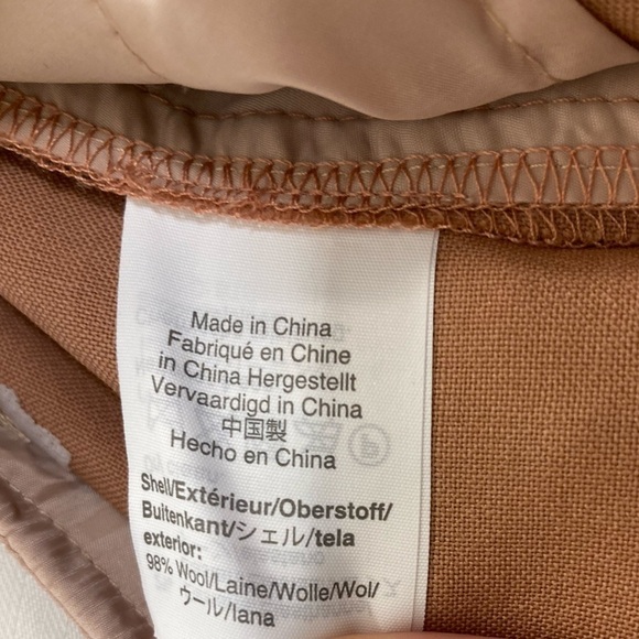 Collection by J. Crew salmon pink wool high waist pants with fabric belt - Picture 6 of 6